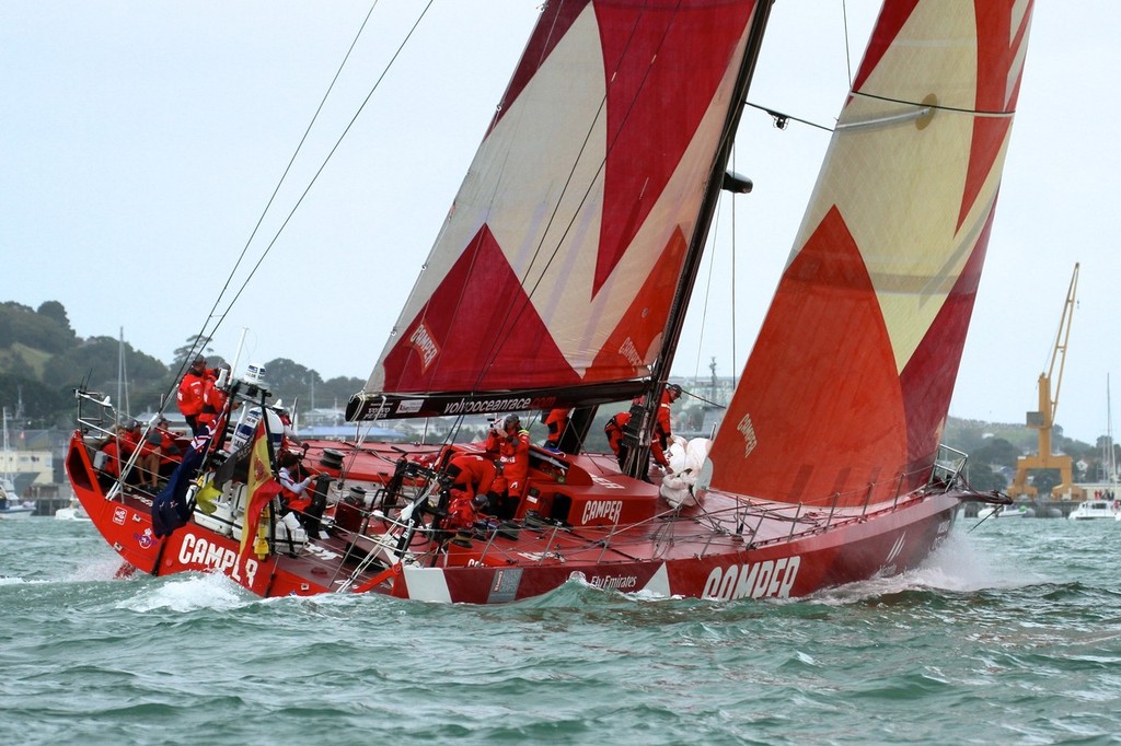 Camper at full pace going for North Head on the return leg - Volvo Ocean Race Auckland - Start March 18,2012 © Richard Gladwell www.photosport.co.nz